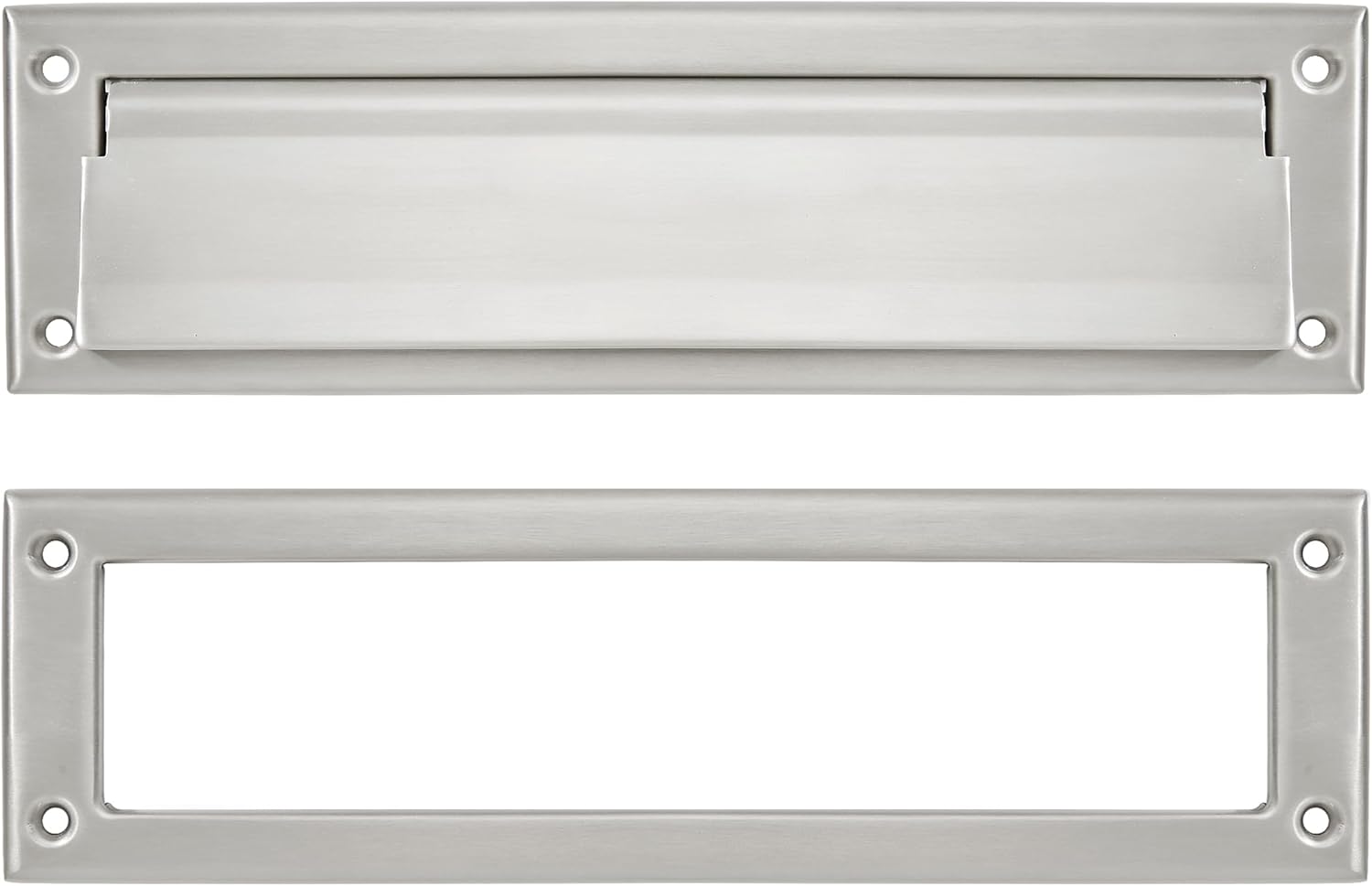 Brushed Satin Nickel 10 inch Solid Brass Mail Slot for Durability