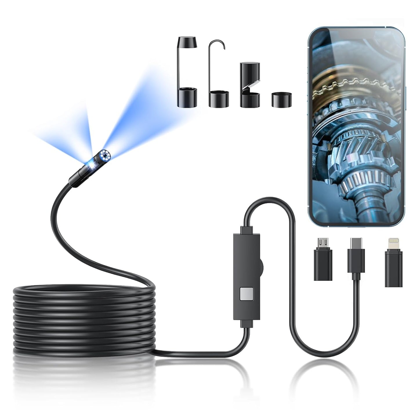 Endoscope Camera with Light - 1920P HD Borescope Tools