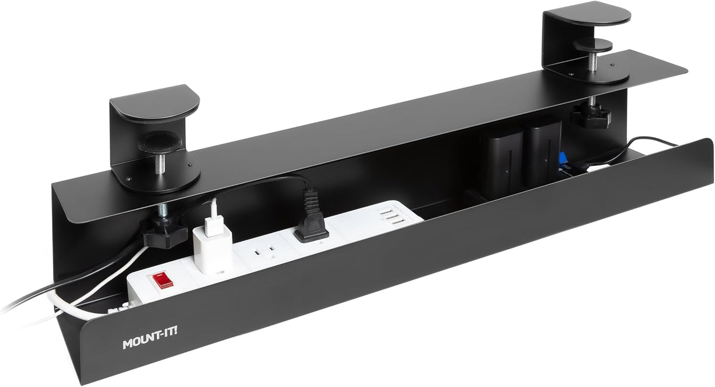 Sturdy Clamp-On Cable Tray  | Organize Wires Under Desk!