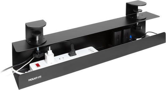 Sturdy Clamp-On Cable Tray  | Organize Wires Under Desk!