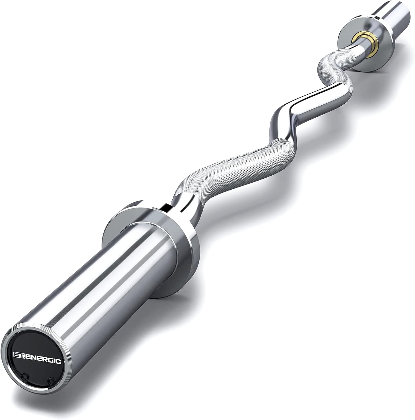 47in Olympic EZ Curl Bar for Weight Lifting and Home Gym Use