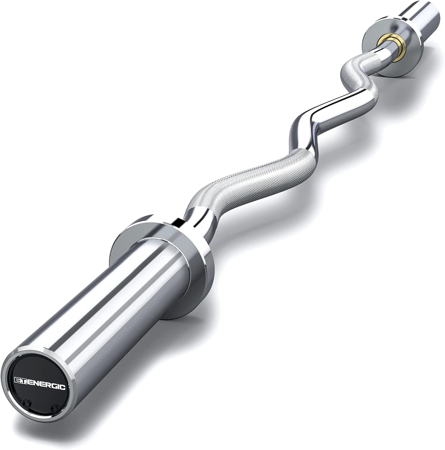 47in Olympic EZ Curl Bar for Weight Lifting and Home Gym Use