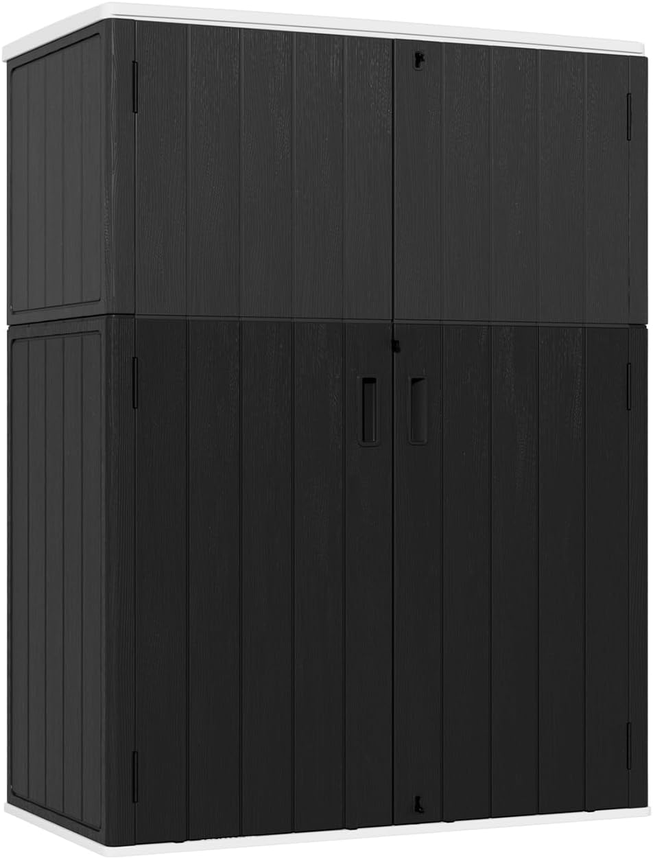 KINYING Outdoor Vertical Storage Shed for Garden and Patio