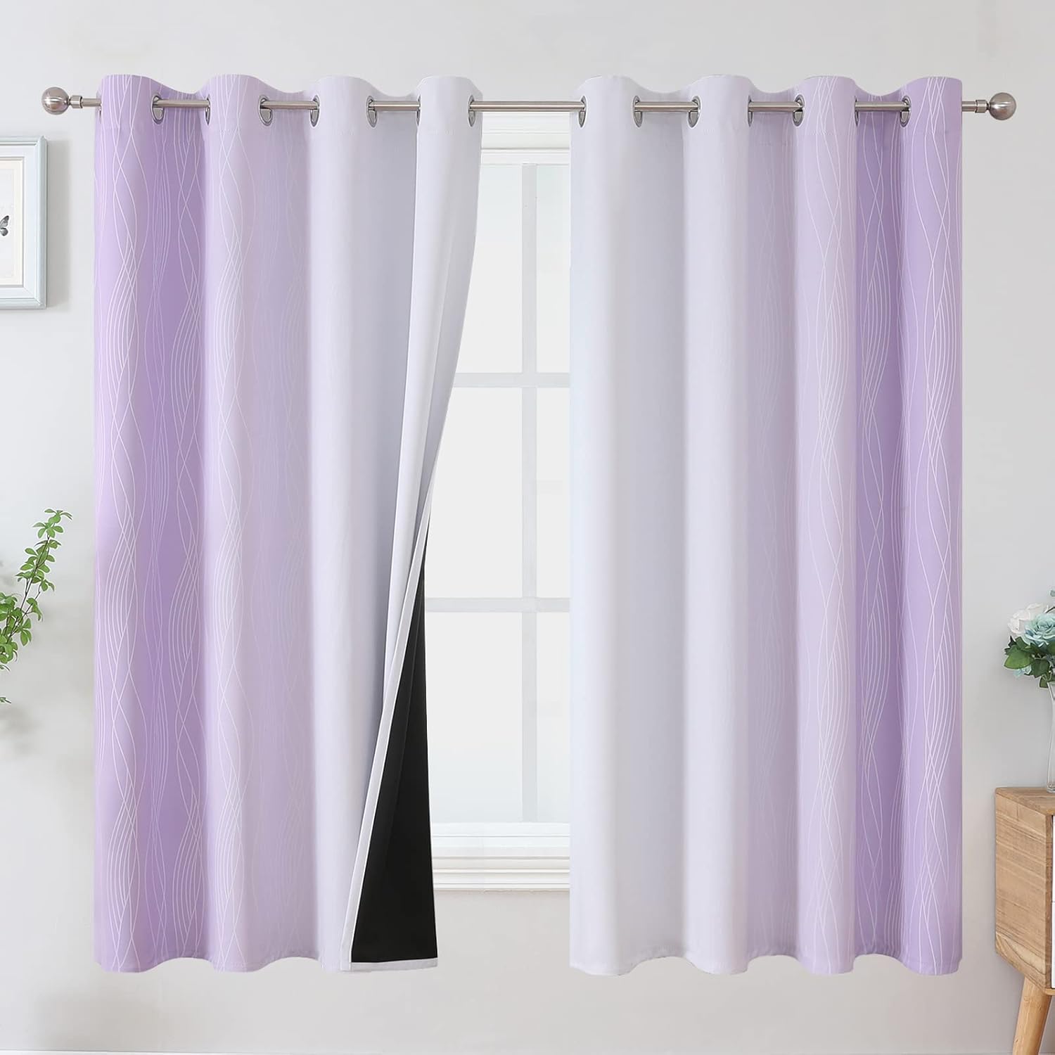 Ombre Blackout Curtains Set for Bedroom by Estelar Textiler