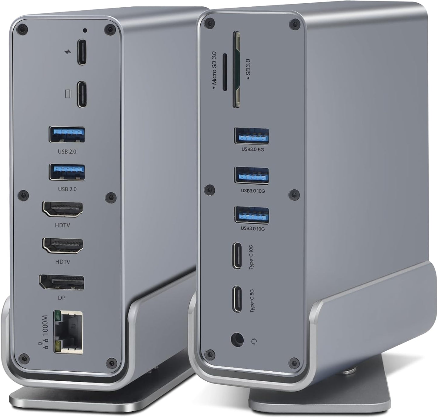 SAOSAOLINK 16-in-1 USB-C Hub: Dual 4K HDMI, 7 USB, Ethernet, 100W PD