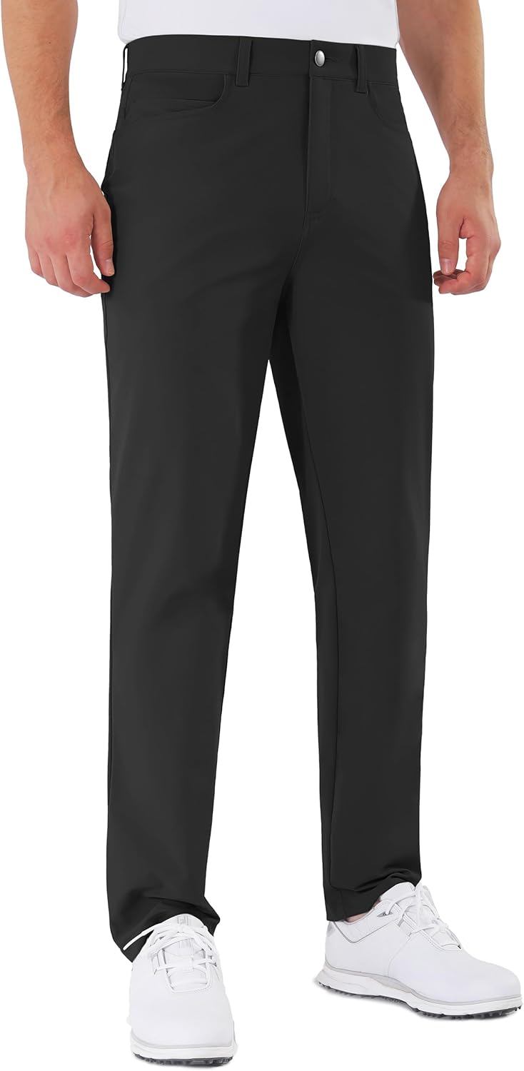 Mens Golf Pants Stretch 5 Pocket Classic Fit Quick Dry Trousers