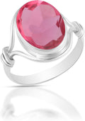 Solid 925 Sterling Silver Ring for Women - Pink Tourmaline Bezel