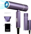 Foldable Hair Dryer for Travel - Fast Ionic Blow Dryer, Purple