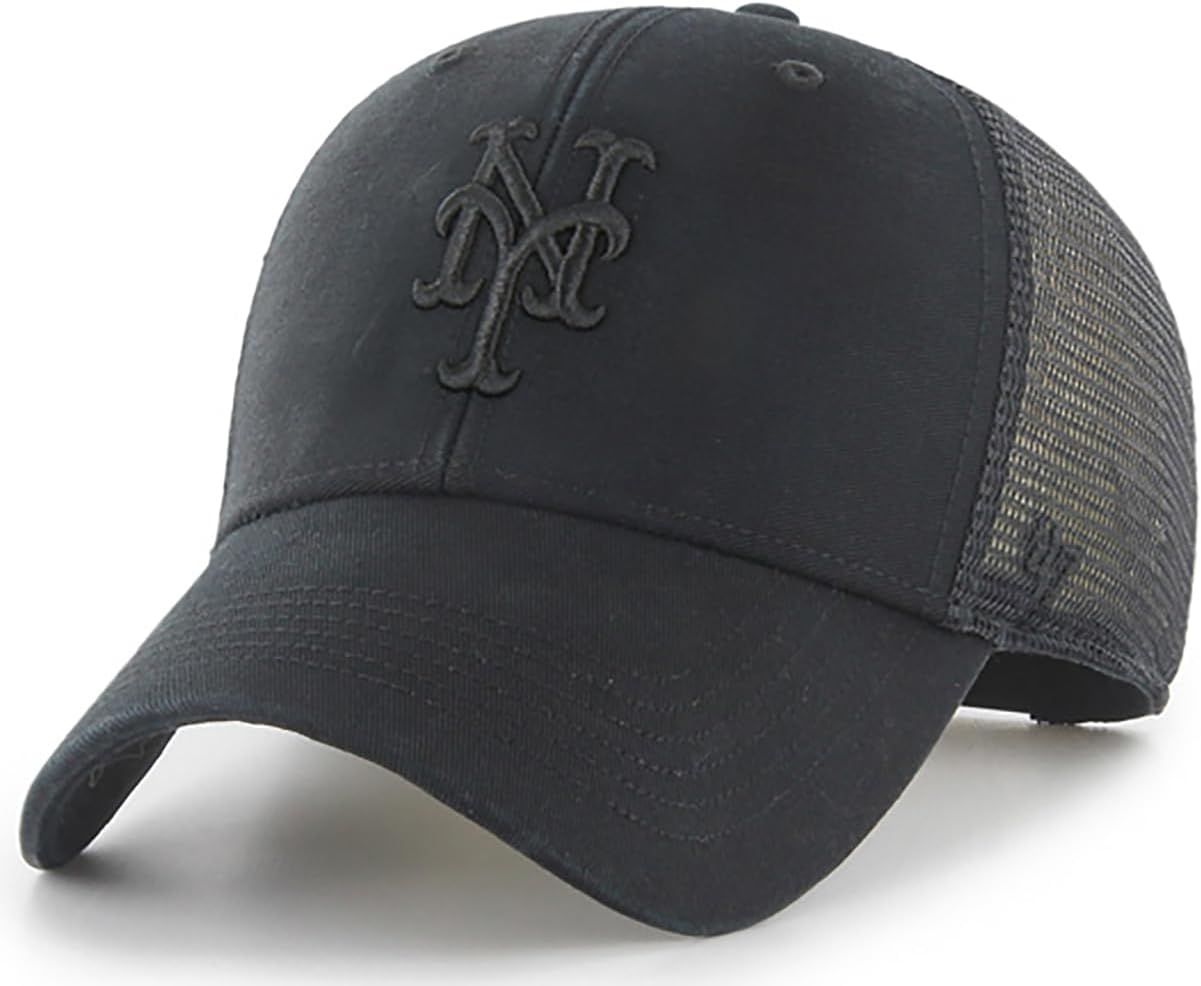 47 Brand MLB Unisex Black Team Logo Trucker Cap for Adults