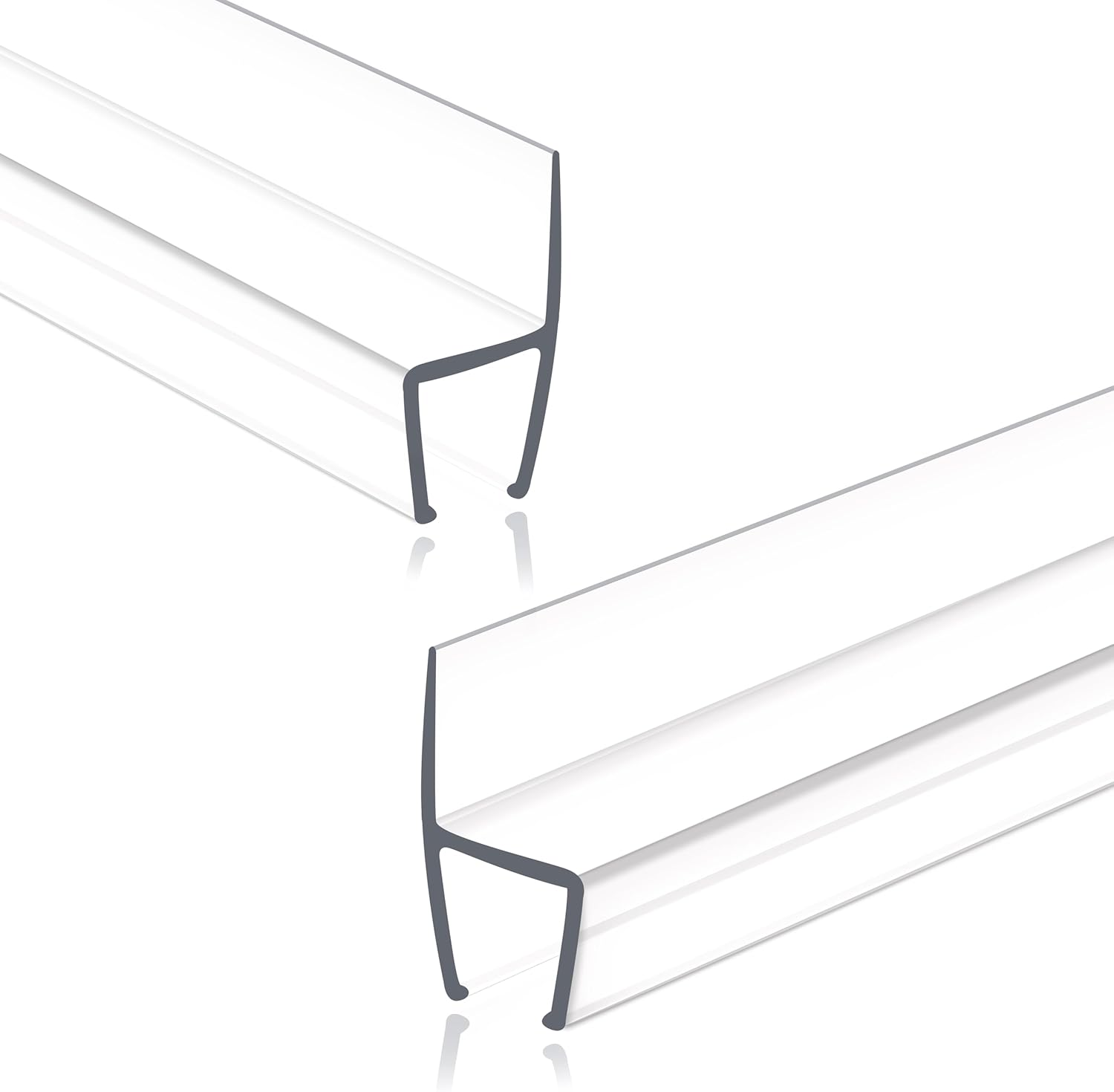 Frameless Shower Door Seal Strip 2 Pack for 3/8 Inch Glass