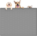 39.4 in x 29.5 in Light Gray Silicone Pet Food Mat - Large Nonslip Mat