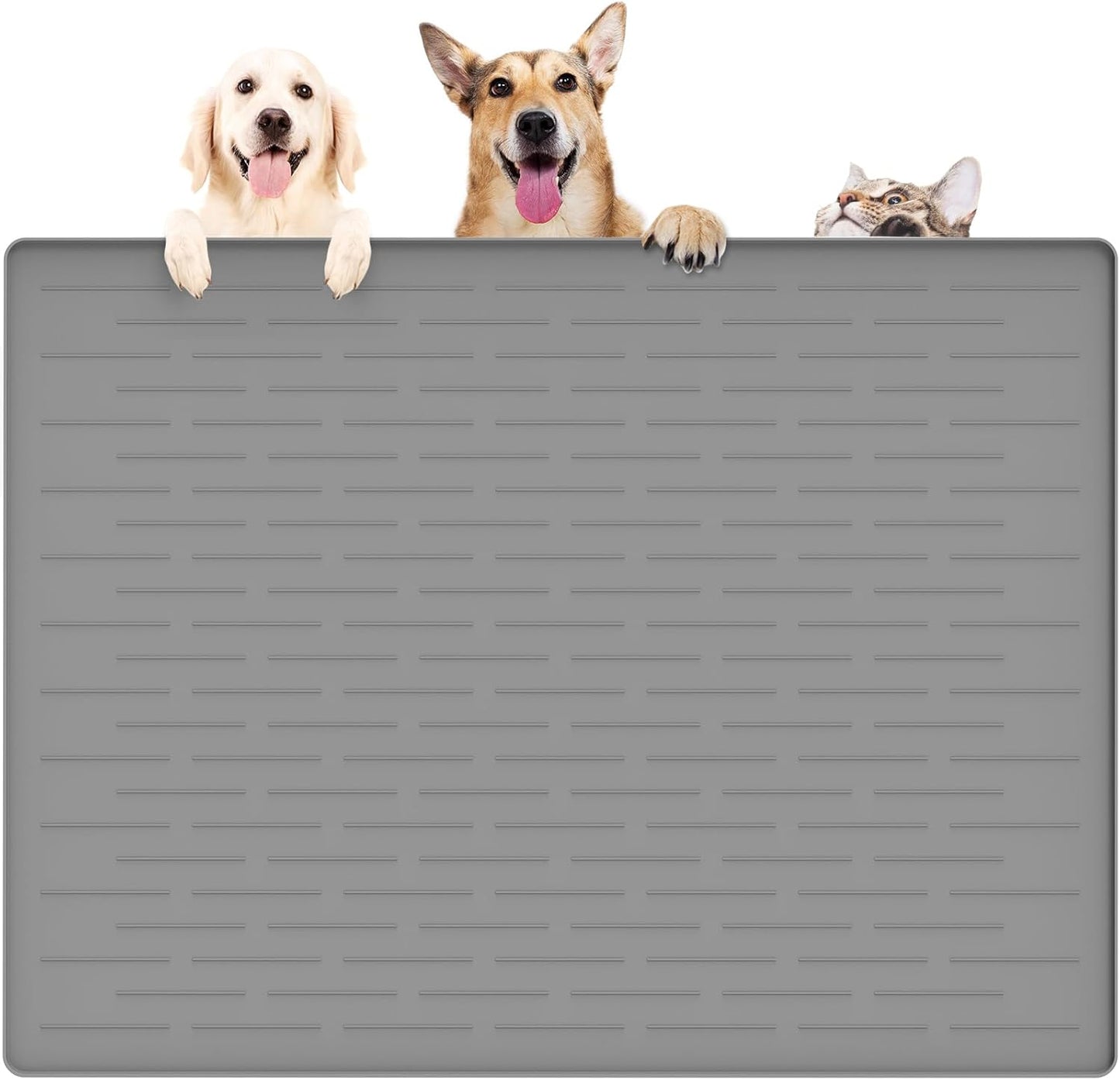 Large Pet Food Mat for Dogs and Cats - Silicone Nonslip Design