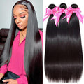 10A Brazilian Straight Human Hair 3 Bundles 10 12 14 in - Full Head