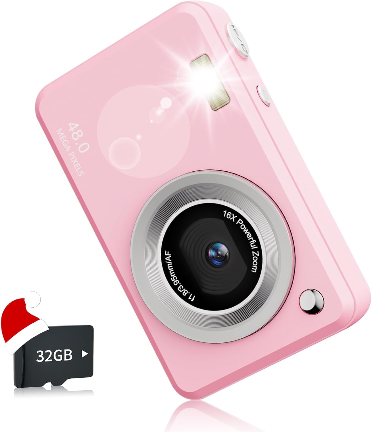 Compact Kids Camera with 16X Zoom & 32GB Card - Perfect Gift!