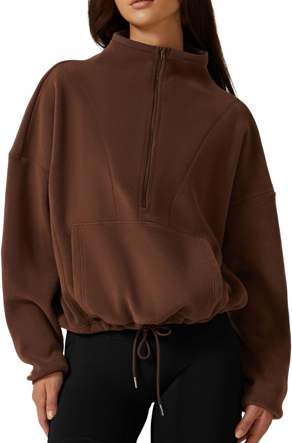 Cozy Half Zip Fleece Sweatshirt for Women - Winter Essential