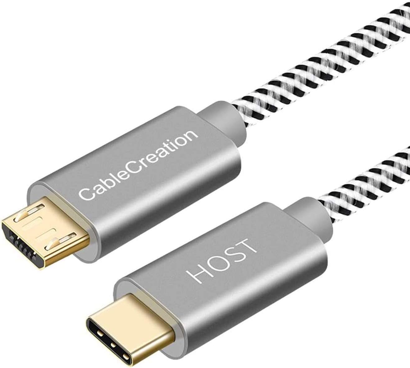 Braided Micro USB to USB C Cable - Fast OTG 480Mbps