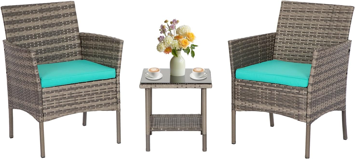 FDW 3 Piece Outdoor Furniture Set for Stylish Patio Relaxation