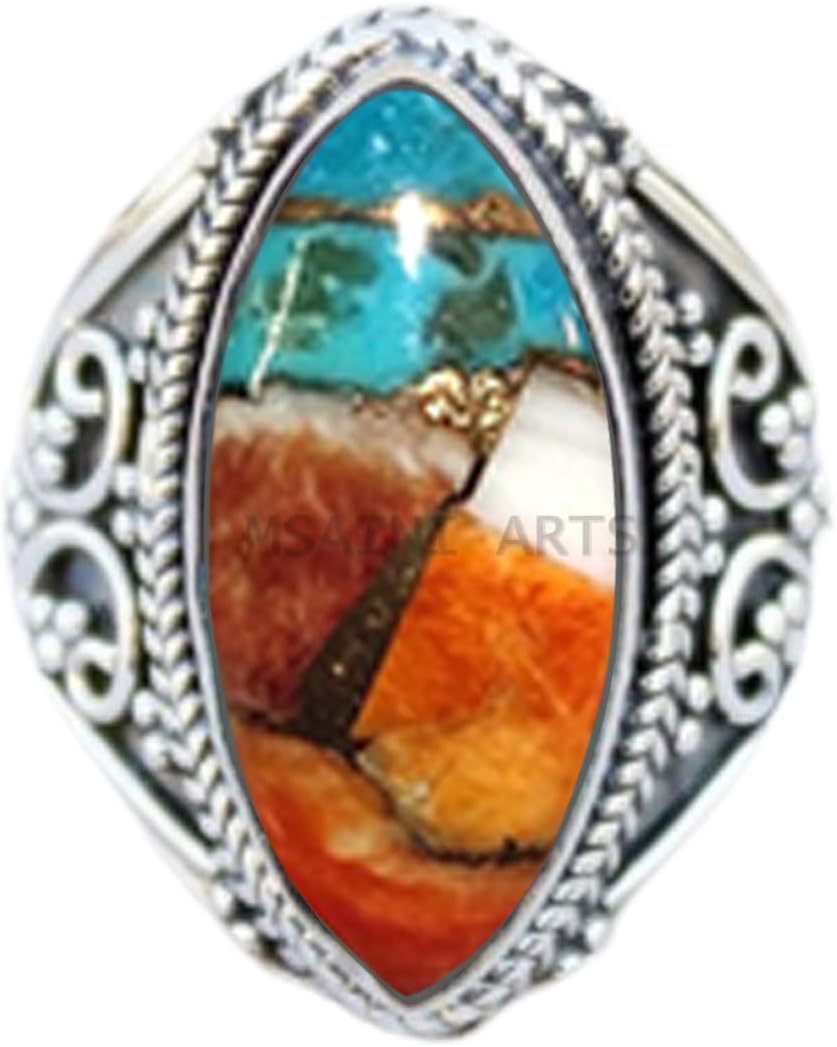 Solid 925 Sterling Silver Ring for Women & Girls with Mystic Quartz