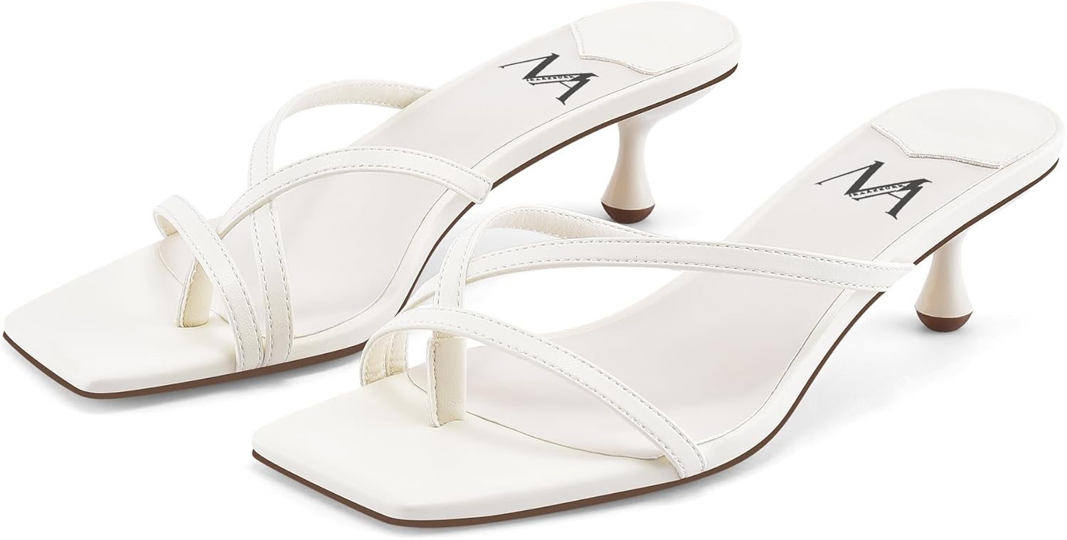 MIRAAZZURRA Kitten Heels for Women - Trendy Summer Flip Flops
