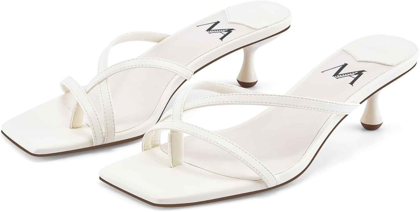 MIRAAZZURRA Kitten Heels for Women - Stylish Summer Flip Flops