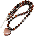 Green Aventurine Heart Pendant Necklace for Women - 8mm Beads