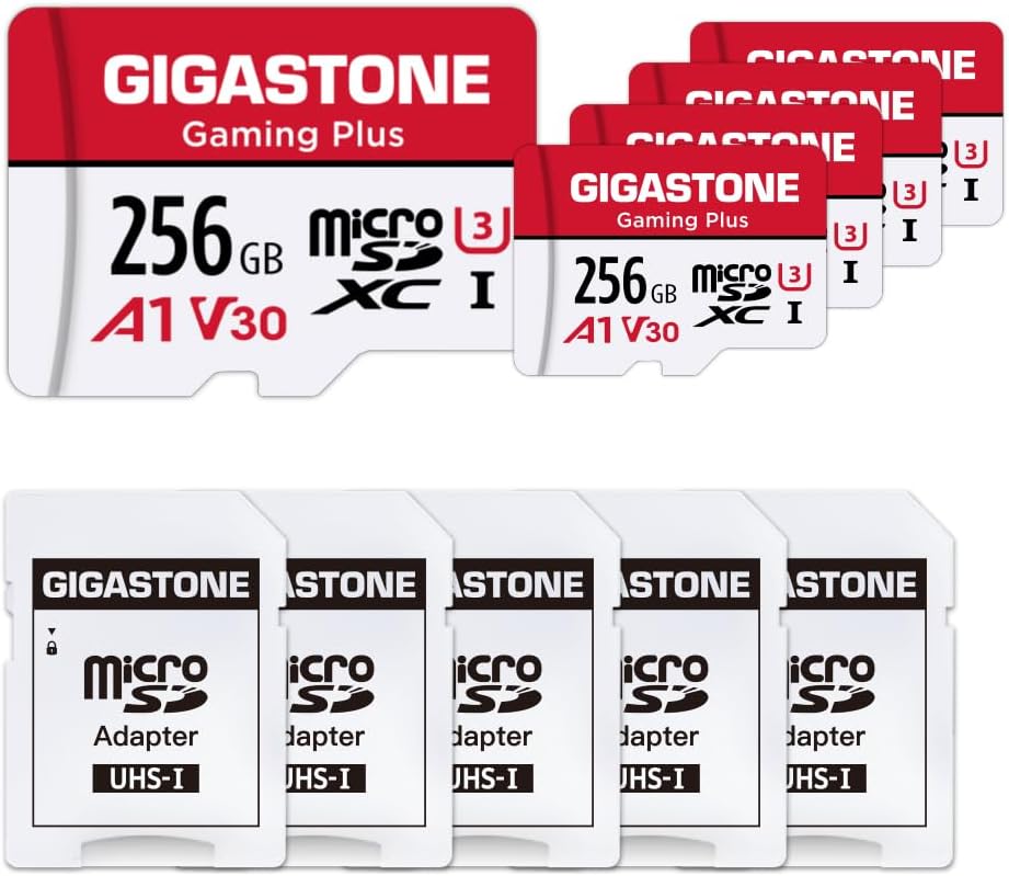 GIGASTONE 256GB Micro SD Card 5-Pack for Gaming Consoles