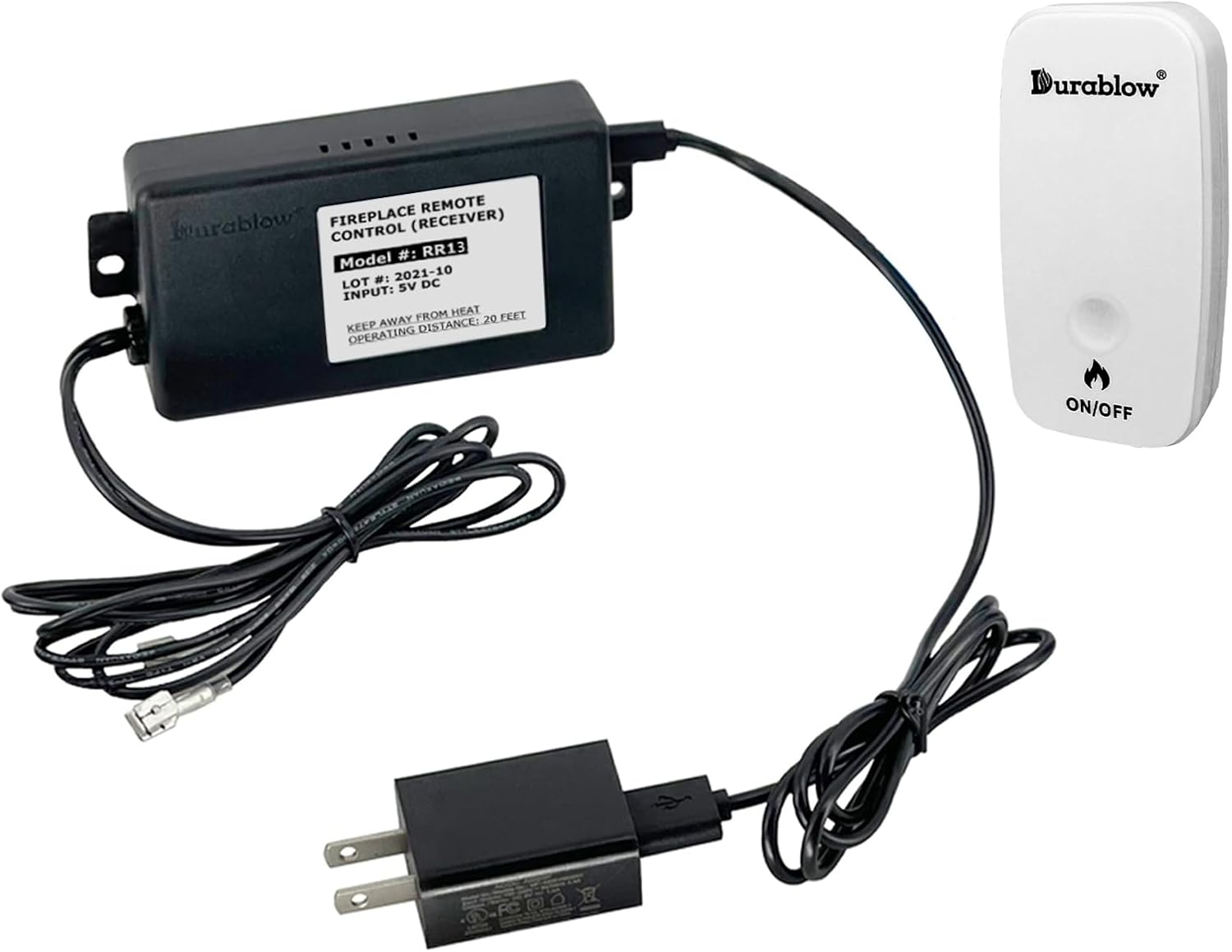Durablow TR2002 Gas Fireplace Remote Control for Easy Use