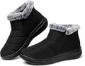 SHIBEVER Winter Waterproof Boots for Women - Warm Slip On Ankle Snow
