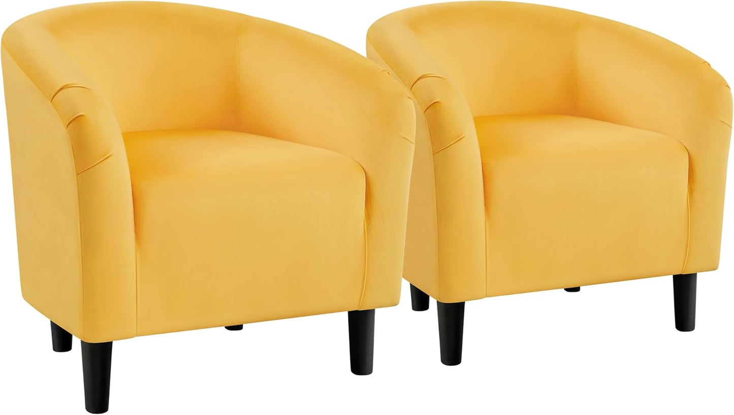 Yaheetech Yellow Accent Chairs Set of 2 for Living Room Use