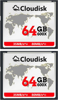 Compact Flash Card 64GB 600X CF 2.0 Pack of 2 - Fast Transfer