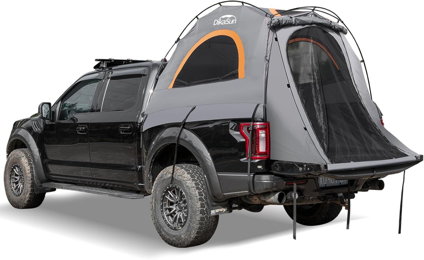 DikaSun Double Layer Pickup Truck Tent: Quick Setup, Waterproof & Tear-Resistant for Camping