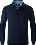 Polo Shirts for Men Long Sleeve Moisture Wicking Golf Polos - Travel