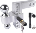 Silver Adjustable Trailer Hitch for 2in Receiver with 12,500 LBS GTW