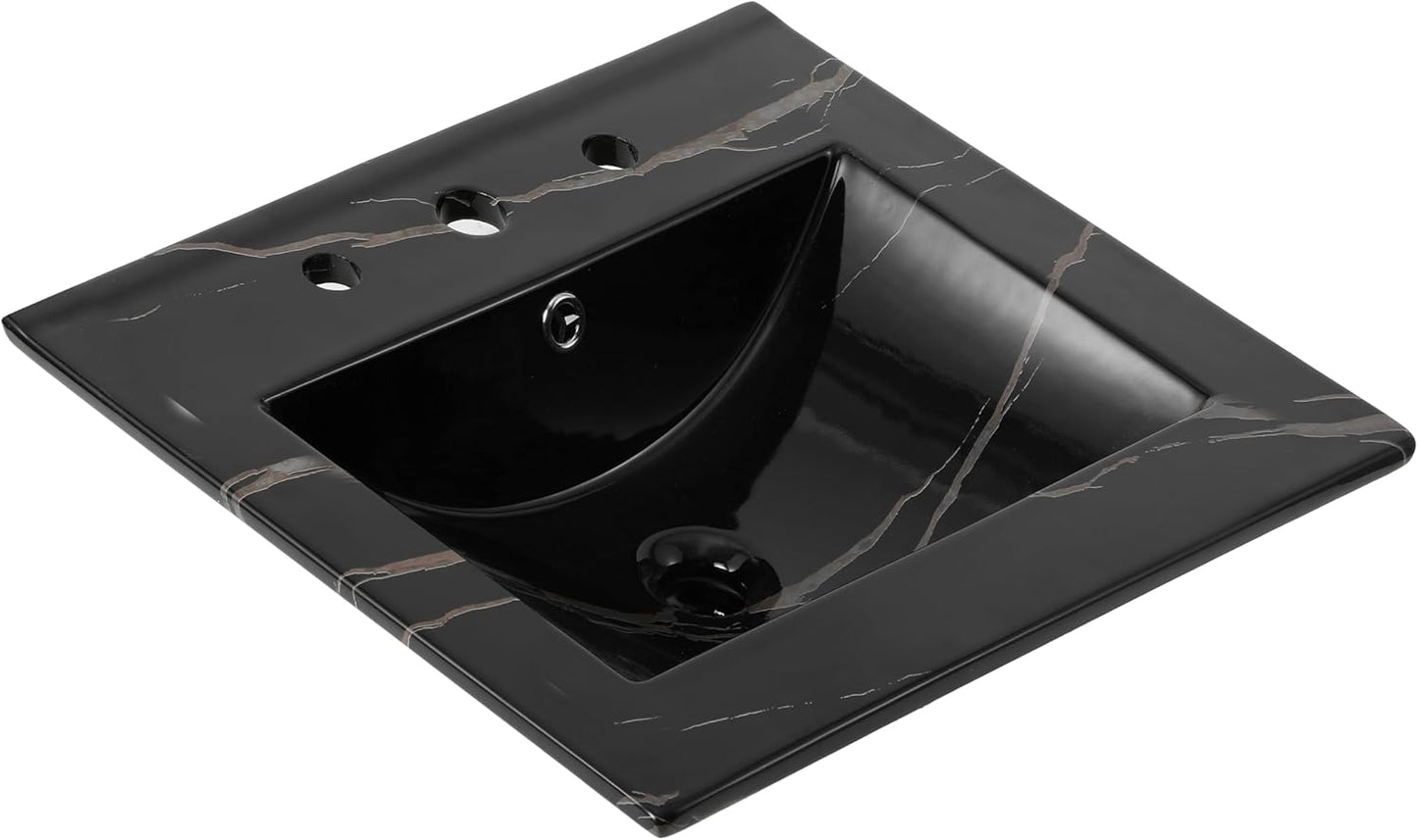 Classic Contemporary Rectangular Ceramic Sink Basin Vanity Top