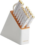 Farberware 14-Piece Knife Block Set - Elegant White and Gold