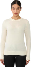 JENNIE LIU Women's 100% Pure Cashmere Crew Neck Sweater - Soft