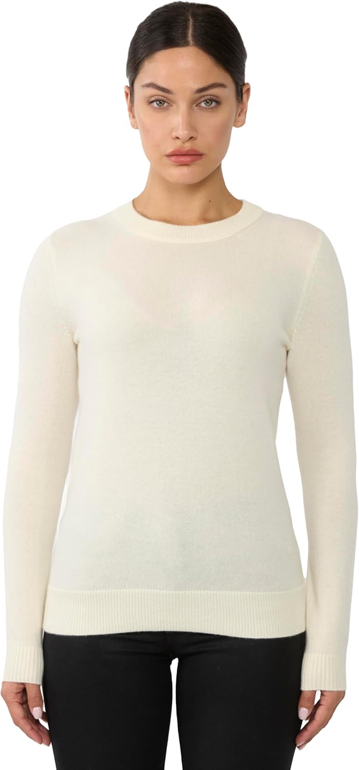 Luxurious 100% Pure Cashmere Crew Neck Sweater for Women