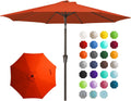 9FT Outdoor Patio Umbrella with Crank and Tilt - Sturdy 8-Rib Shade