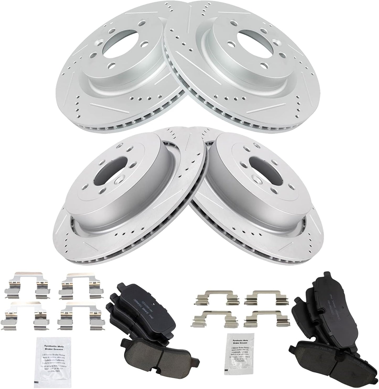 TRQ Performance Brake Pad & Rotor Kit for Land Rover LR3 & Sport
