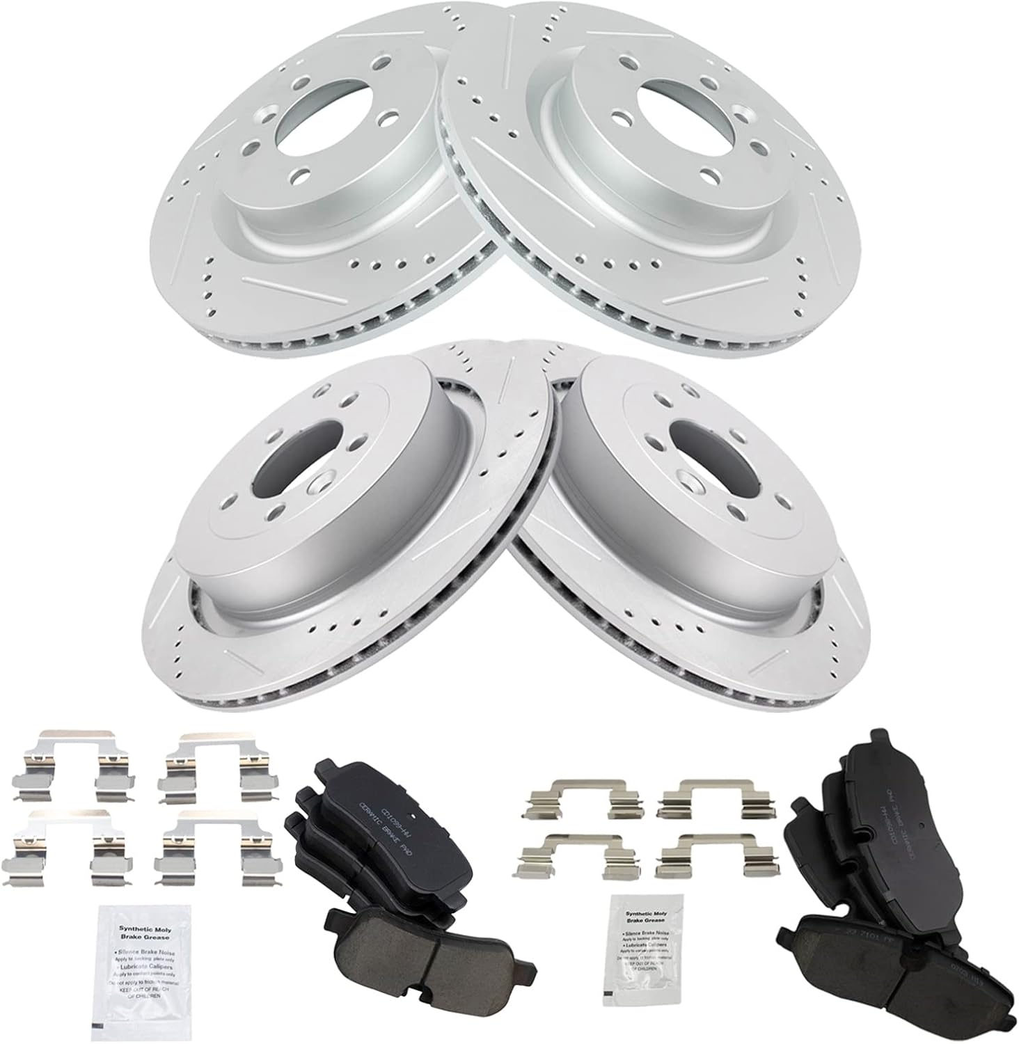 TRQ Performance Brake Pad & Rotor Kit for Land Rover LR3 & Sport