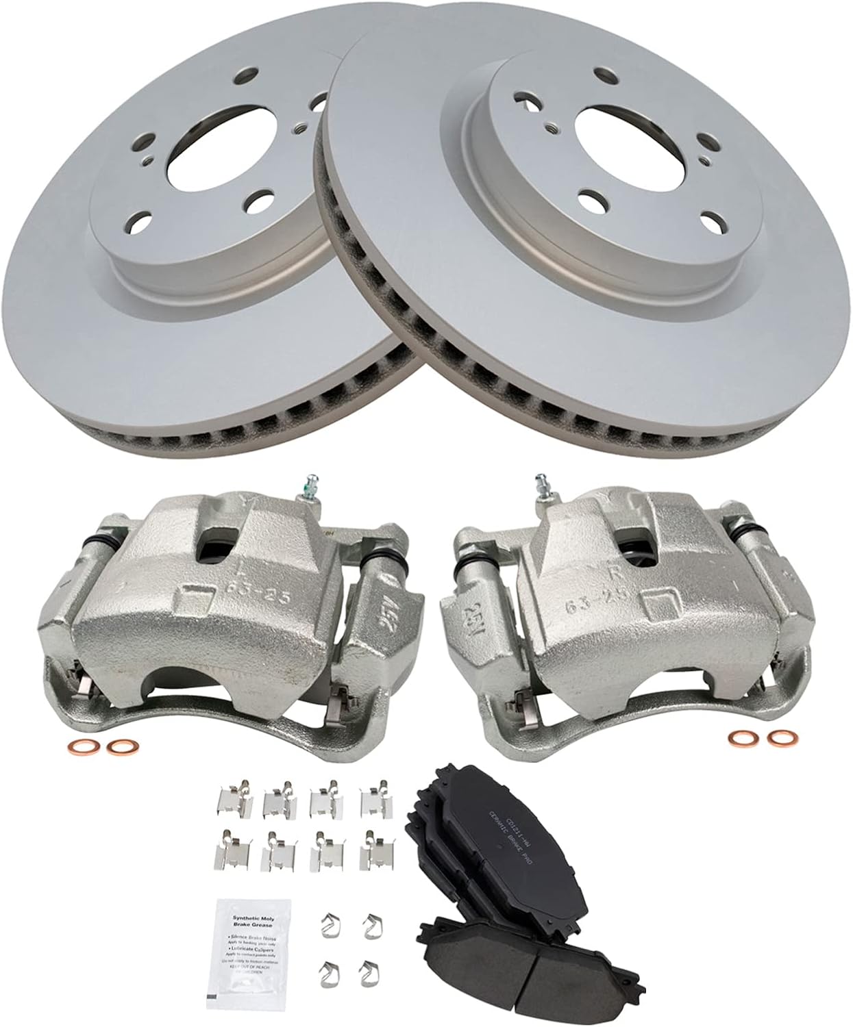 TRQ Front Brake Pad & Rotor Kit for 2006-2012 Toyota RAV4