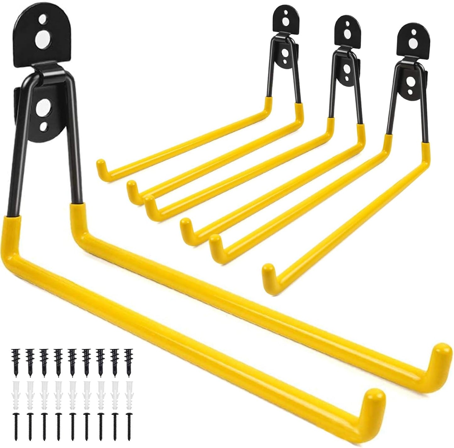 Heavy Duty Garage Hooks 4 Pack - Organize with Ease!