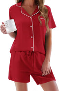Ekouaer Pajamas Set for Women Short Sleeve Sleepwear