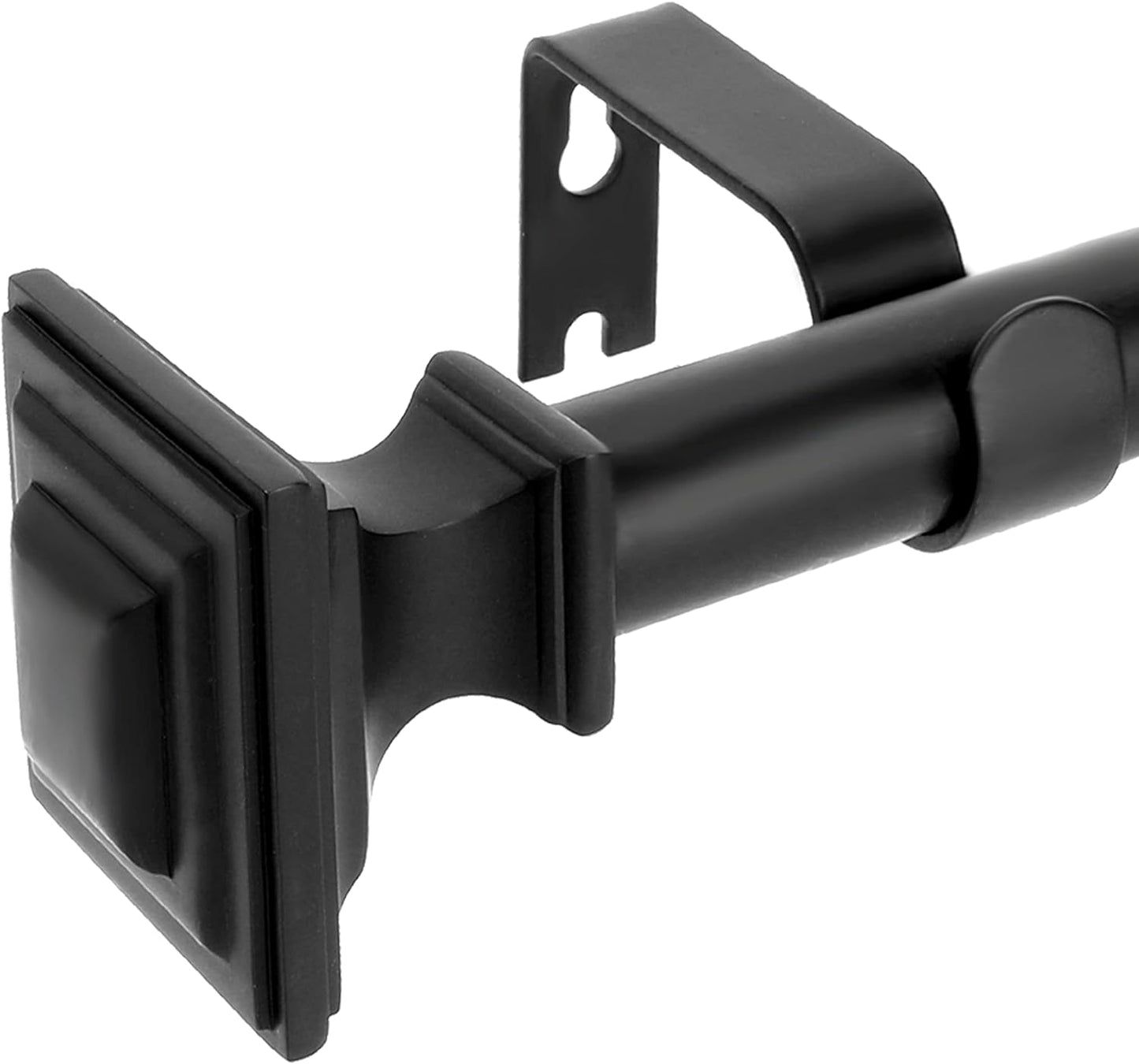 VOIIY Adjustable Black Curtain Rods - Easy Installation for 48-84 Windows
