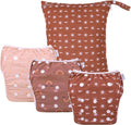Reusable Swim Diapers 4 Pack with Wet Bag - Adjustable Boho Set