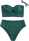 Keyhole Bandeau Tankini with Removable Straps - Flattering High Waist
