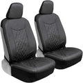 Motor Trend Black Stitched Faux Leather Car Seat Covers - Premium