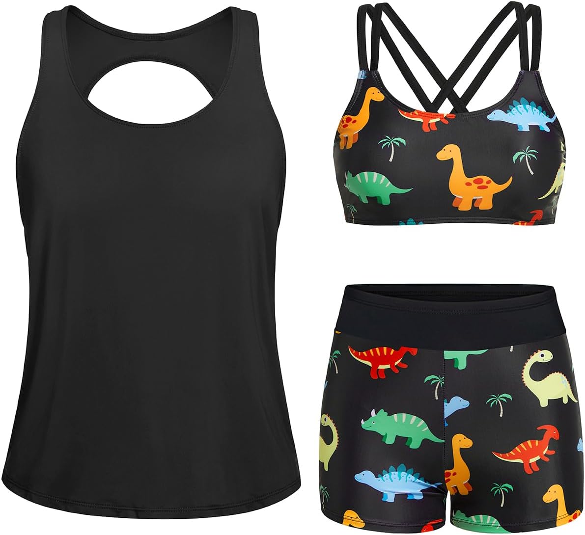 Stylish 3 Piece Tankini Swimsuits for Women by Yonique