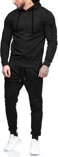 Men's Tracksuit 2 Piece Hooded Athletic Sweat Set - Comfortable Cotton