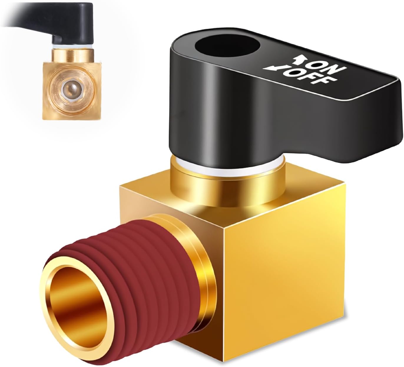 Brass Air Compressor Drain Valve - Efficient 1/4 Metal Ball Type